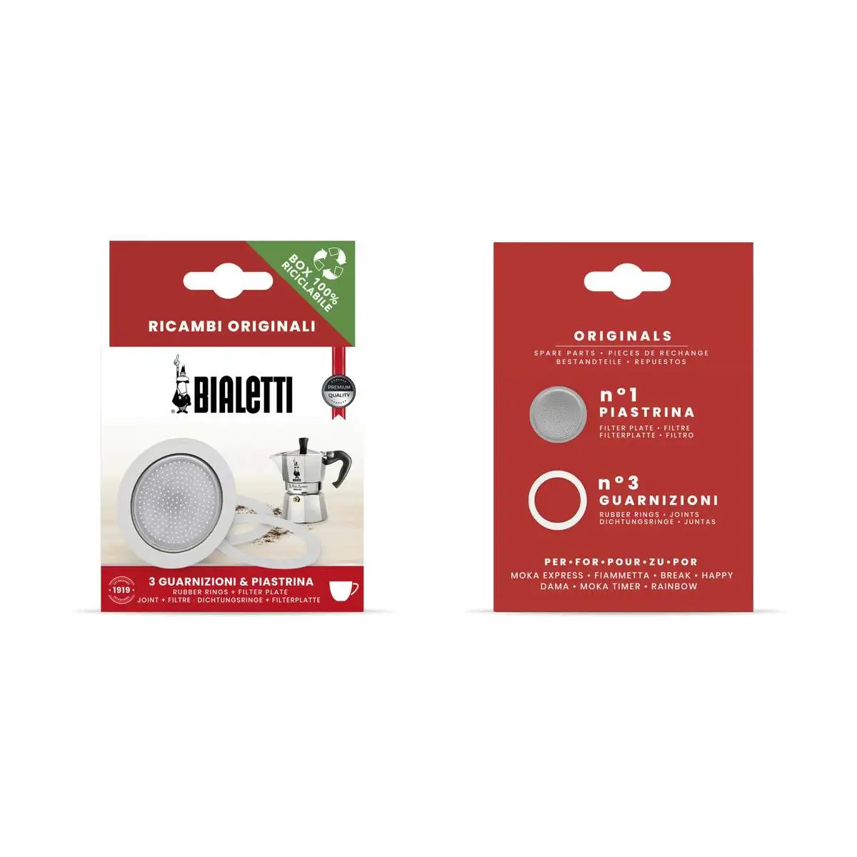 Bialetti Moka Pakningsæt 3 Bialetti Moka Pakningsæt