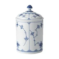 Royal Copenhagen Musselmalet Riflet Krukke M. Låg - Elegant Opbevaring og Organisering